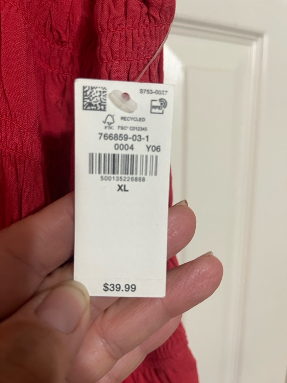 Old Navy Red Smocked Maxi Dress with Adjustable Straps - Picture 5 of 5